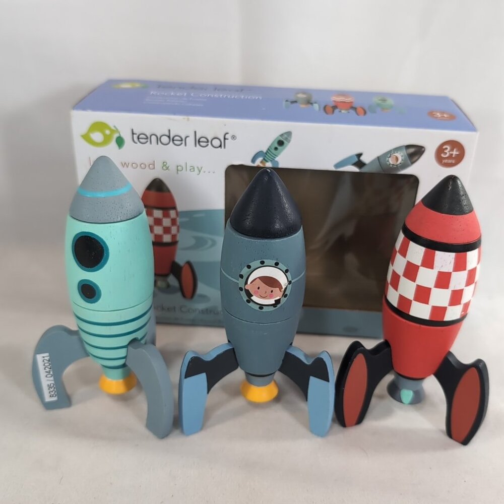Tender Leaf Toys 3 Rocket Construction Wood Puzzle 2020 21 Wooden PartsTL8335 3+